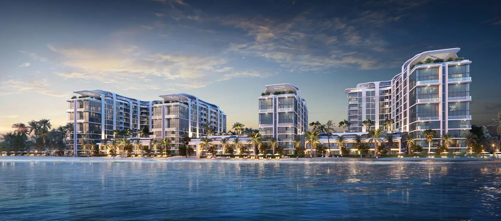 Beachfront views at Coastline Beach Residences, Siniya Island, Umm Al Quwain, highlighting coastal scenery and island living.