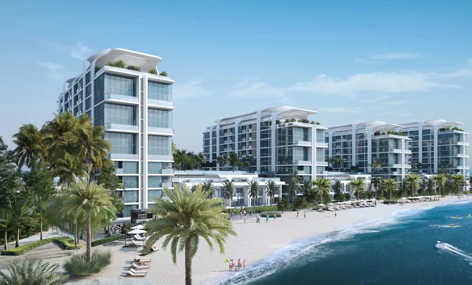 Florine Beach Residences on Sobha Siniya Island, Umm Al Quwain, elegant residential towers designed for premium island living.