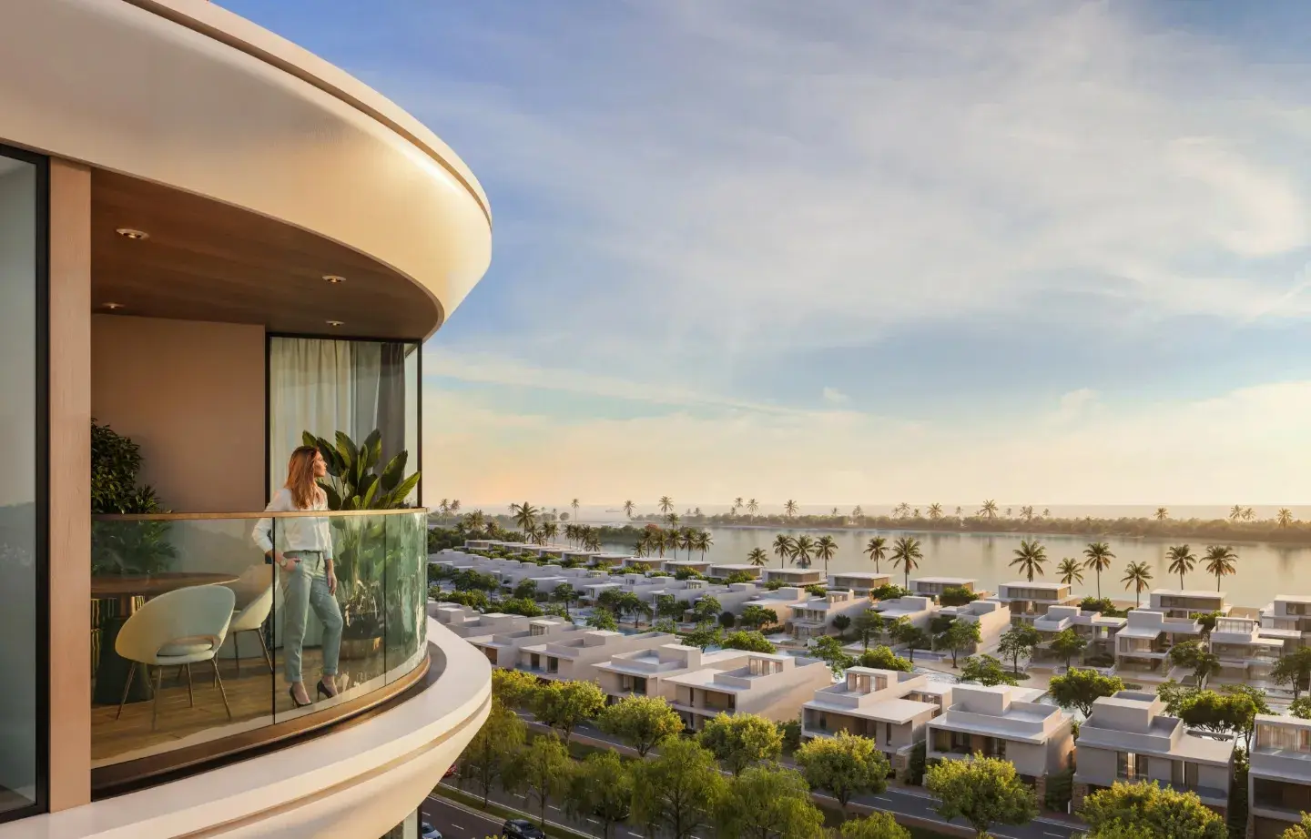 Delphine Beach Residences on Sobha Siniya Island, Umm Al Quwain, premium residential architecture designed around beachside living and nature.